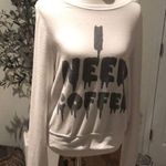 Wildfox I Need Coffee Worn White Jumper / Top Photo 0