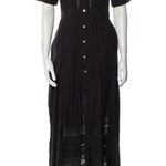 Love Shack Fancy Edie Lace Short Sleeve Long Dress - Black, Size M Photo 3