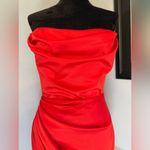 House Of CB Red Satin Strapless Adrienne Gown Sz M Photo 2