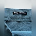 ZARA  Women Sage Green Faux Wrap Hi-Lo Midi Skirt Ruffle asymmetric lightweight Photo 3