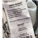 VERO MODA  Womens Dress Size XL White Black Short Sleeve Drop Waist Lined V Neck Photo 7