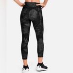 Under Armour Women's Project Rock Ankle Leggings Medium Black Gray Floral Gym Photo 2