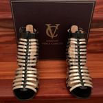 Vince Camuto Black & Gold Champagne Greta Caged Heel Sandals Photo 2