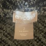 Chico's Chico’s Sz 2 Striped Knit Shawl Cardigan Coatigan Open Front Safety Pin Closure Photo 3