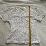 Y2K paper tag vintage White corded lace stretchy short sleeve baby tee top Photo 5