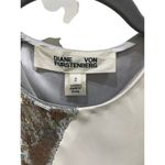 Diane Von Furstenberg  Sleeveless Silk Floor Length Gown w/ Sequins Appliqué Sz 2 Photo 2