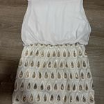 Boohoo White and Gold Sequin Dress Photo 6