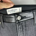 Abercrombie & Fitch Ultra High Rise Ankle Straight Jean-Black With Leather Photo 5