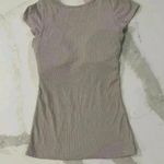 Klassy Network Henley T Shirt Brami Beige Ribbed Short Sleeve Women’s Size XXS Photo 3