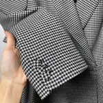 LK Bennett NEW Nina Houndstooth Peplum Belted Blazer Jacket Black/White Sz 12 Black Photo 11