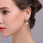 925 Sterling Silver Pearl Drop Dangle Earrings for Women Photo 3