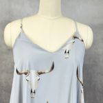 Peach Love California Womens Dress M Bull Skull Print Western Boho Rodeo USA Photo 1