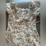 Unbranded Floral Maxi Dress Puff Sleeve Eyelet Embroidered Boho Medium Yellow Photo 3