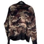 Bella Dahl  Fuzzy Camo Cardigan Sweater XS Extra Small Button Down‎ Brown Black Photo 3