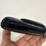 Fossil Vintage Y2K Black Card Holder Folding Zip Minimalist Snap Leather Wallet Photo 3