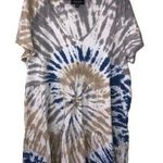 Arna York Womens Size 14/16 Dress Tiered Tee Shirt Tie Dyed Blue Gray Tan Plus Photo 0