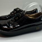 Alegria Black cheetah animal print clogs loafers ribbon laces 41 Photo 1