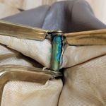 Vintage Clasp Clutch Pocketbook Womens 7" Gray Gold Frame Purse Evening Bag Photo 8