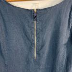 Premise  Tunic Top 1X Navy Blue 100% Linen‎ High Low Scoop Neck Exposed Zip Photo 3