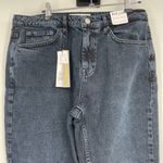 Topshop NWT Petite Cropped Straight Jeans with Raw Hem Washed Black Size 32P Photo 2