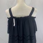 Loft Ann Taylor Embroidered Chevron Black Cold Shoulder Mini Dress Size M NWT Photo 9
