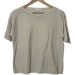 Eileen Fisher Beige Knit Short Sleeve Top Organic Linen Cotton Blend PM Basic Photo 0