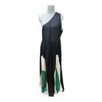 SheIn Women's Sexy One Shoulder Maxi Dress Sleeveless Pleated Flowy A-Line L Photo 1