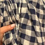 J.Crew Navy Blue Tie-Front Sarang White Plaid Skirt Halter Dress Size L Photo 3