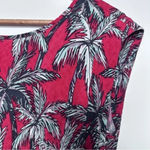 Chevignon Red Tropical Palm Tree Cap Sleeve Mini Dress Size 8 Photo 2
