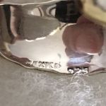 Sterling Silver TAXCO  Lanton Open Hoop Earrings Rimmed in Crimped Brass Photo 4