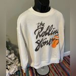 American Eagle NEW Rolling Stones Hot Lips Crewneck Sweatshirt Waffle Band Concert Tee Medium Photo 2