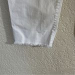 Eileen Fisher Women's Straight Leg White Cropped Ankle Raw Hem Jeans Size XL Photo 4