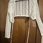 SheIn White Floral Lace Shrug Cover-up Photo 1