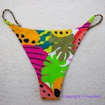 NEW It’s now cool String Bikini Bottom cheeky‎ thong in Tropicool, size M Green Size M Photo 9