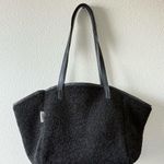 Neiman Marcus  Faux Shearling Reversible Vegan Leather Black Tote Bag Luxury Photo 7