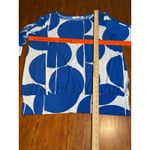 Susan Graver  Blue White Abstract Circle Print 3/4 Sleeve Top Women Size M Photo 4