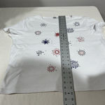 Woman’s Bonnie Evan’s White With Red Blue Embroidered Design Xl T Shirt Photo 5