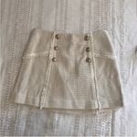 Veronica Beard  Starck skirt ivory silver tweed fringe mini skirt size 10 Photo 6
