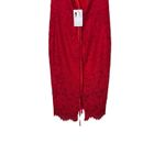 Lovers + Friends Lover Womens Dress Lace Overlay Halter Oasis Open Back Midi D280BH Red Sz. 4 NWT Photo 6