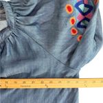 ZARA  Embroidered Chambray Tunic Balloon Sleeve Size M BOHO Peasant Ethnic Photo 6