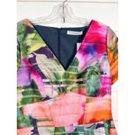 Kay Unger NWT  Watercolor Floral V-Neck Maxi A-Line Dress Multicolor Size 6 Photo 3