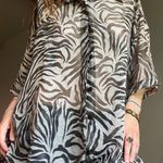 sheer zebra print button up Black Size 3X Photo 2