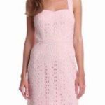 Ali Ro Shell Light Pink Eyelet Lace Razorback Dress Size 8 Photo 0