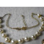 Vintage Chic Chunky Double Layered Gold Tone Metal Beads Faux Pearl 20" Necklace Photo 3