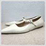 Ann Taylor  White Patent Leather Mary Jane Pointed Toe Flats Women Balletcore Photo 2