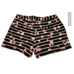ELLE Floral Striped Shorts Casual Everyday Wear Black Pink Size 12 Photo 1