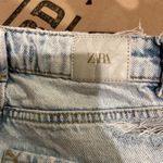 ZARA light wash straight leg distressed jeans Photo 4