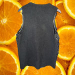 Napa Valley Petite Knit and Faux Fur Black Vest Size PXL Photo 4