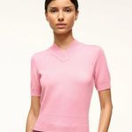 NWT Staud Women size Medium Damask Pink Sullivan Top Sweater V Photo 0