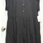 Time and Tru Black Textured Tiered Button Front Shirt Dress Womens XXXL 22 3XL Size undefined Photo 0